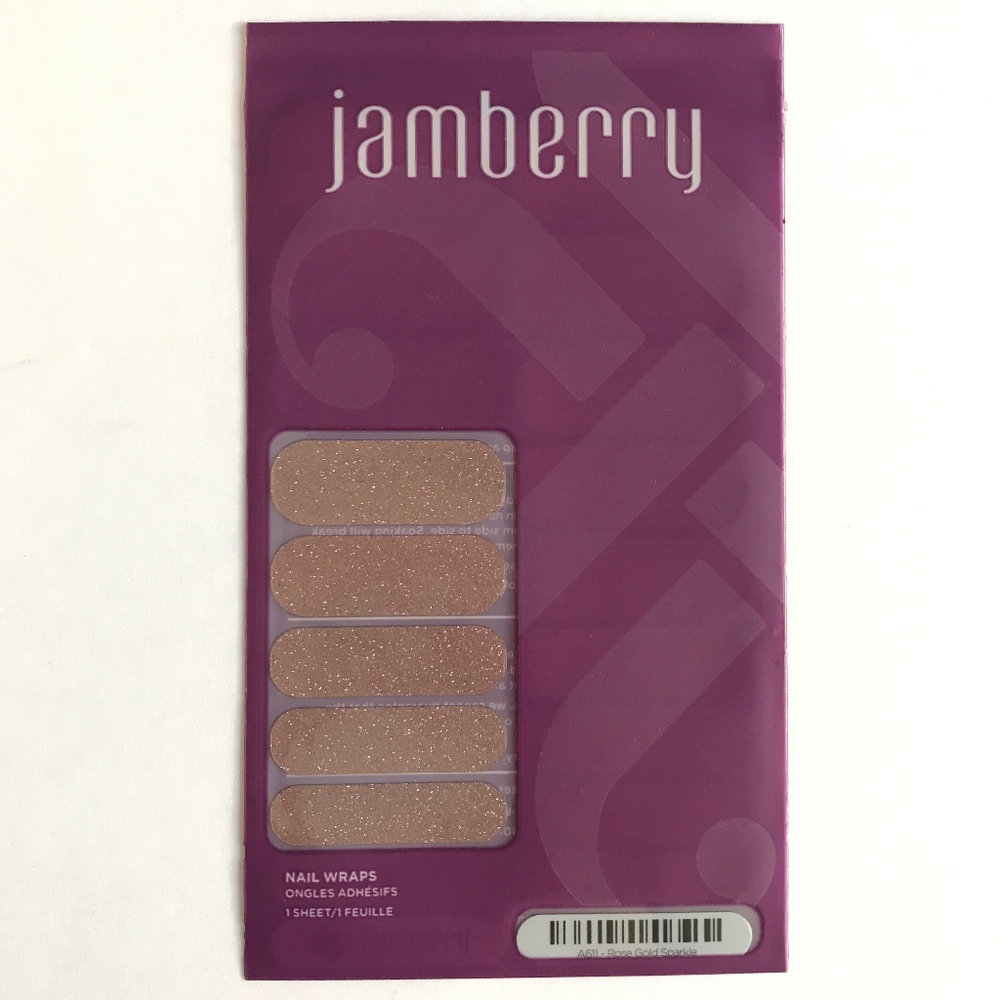Full Sheet of Jamberry Nail Wrap Rose Gold Sparkle